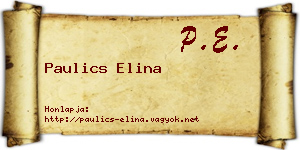 Paulics Elina névjegykártya